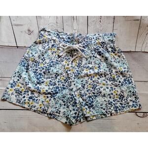 A.N.A. linen blend floral shorts size L colorful flowers 4" inseam